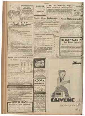  CUMHURÎYET 12 Afusfos 1935 M A ZO N ısım ve markasına dikkat Mazon Meyva Tuzu Sabahlan aç karnına bir kahve kaşığı alındıkta