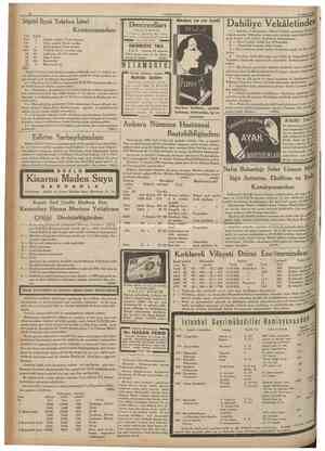  10 CUMHURÎYET 13 Ağustos 1935 Söğüd îlçesi Telefon İşleri Komisyonundan: Lira Aded 310 1 Otuzlu santral Tarto marka 145 1...