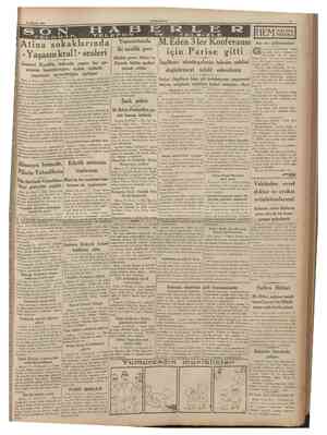  14 ÂSttstos 1935 CUMHURtYET \tina sokaklarında «Yaşasm kral!»sesleri Seneral Kondilis, taşkmlık yapan her gazetenin...