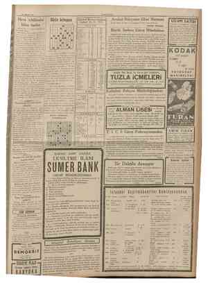  15 Ağustos 1935 CUMHURtYET Hava tehlikesîni bilen üyeler Güniin bulmacası 1 1 2 3 4 5 ft 7 8 9 10 Istanbul Borsası kapanış