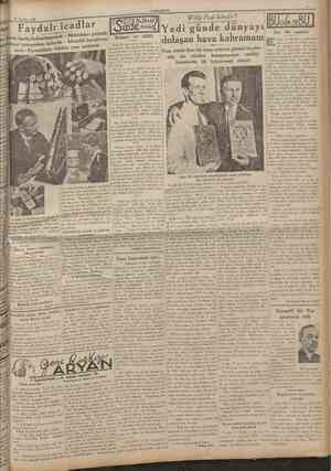  18 Asustos 1933 CUMHURfYET Faydalı icadlar Artık havlu kullanılmıyacak Mektubları yırtmak istiyen tecimenlere kolaylık...