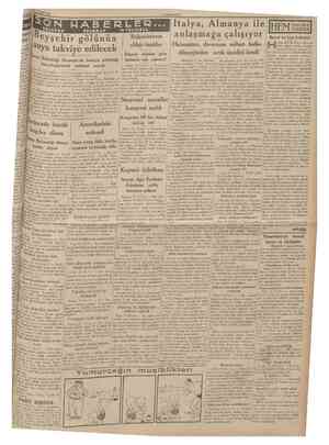  11 Eylâl 1935 CUMHURİYET SON HABERLER italya, Almanya ile IHEM NALINA MIH1NA TELEFON TELCRAF anlaşmağa çalışıyor Barut ve kan