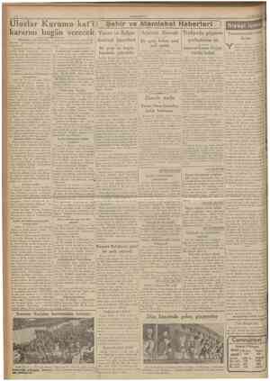  CÜMHURÎYET 13 Eylul 1935 Uluslar Kurumu kat'î ( Şehir ve Memleket Haberleri kararını bugün verecek Yunan ve Bulgar Ağustos