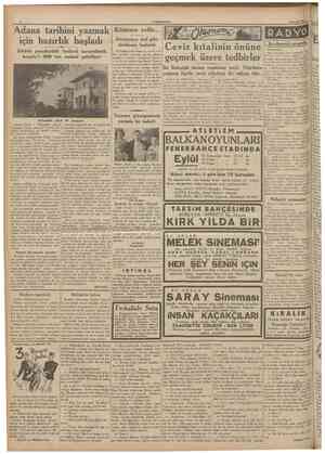  CUMHURİYET 19 Eylul 1935 Adana tarihini yazmak için hazırhk başladı Şehirde pamukçuluk faaliyeti hararetlendi, hergiin 5 6000
