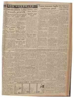  22 Eylul 1935 CUMHURtYET SON TELEFON MABERLER TELCRAF V€ TELSİZLE Çekoslovaklarla Lehler arasında gerginlik Leh gazeteleri