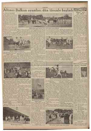  CUMHURÎYE1 22 Eylul 1935 Altıncı Balkan oyunları dün törenle başladı (Bas tarafı 1 inci sahifede) tün Balkan atletleri...