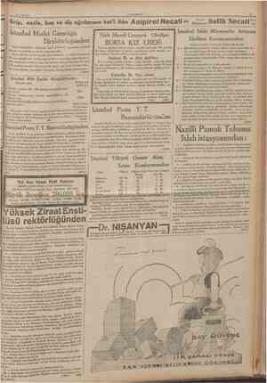  w 25 E^lul 1935 CUMHURfYET Grip, nezlef baş ve diş ağrılarının kat'î îlâcı A s İ p İ r O İ N e c a t î dir Istanbul Ithalât