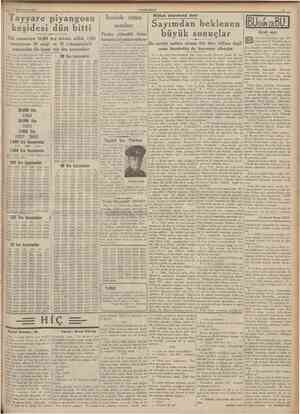  13 Bmncîteşrln 1935 CTJMHTJRtTET Tayyare piyangosu keşidesi dün bitti Yüz numaraya 50,000 lira taksîm edildi. 7,009 numaranm