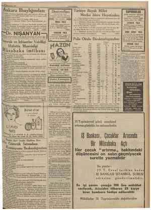  23 Birincitesrln 1935 CUMHURtTET Ankara Ilbaylığmdan: 1 İlimiz çiftçilerine dağıtılmak üzere satın ahnacak 168 tane sap...