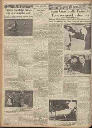  CÜMHURİYET 3 tkinciteşrin 1935 telgrafları Yunan muhtelit takımı dün 32 mağlub oldu Kuvvetli bir takım manzarası gösteren...