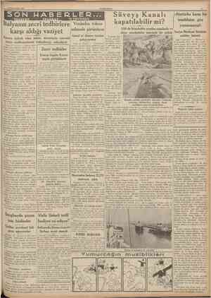  13 İkinciteşrin 1935 CUMHURÎYET SON Volkischer bachter gazetesın Şam (Yenî Gün) Matbuat re de Süveyş kanalı si kumandan Kole