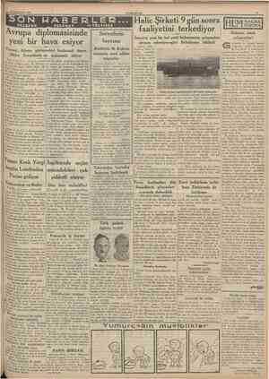  14 İkinciteşrin 1935 CTJMHURtYET SON Avrupa diplomasisinde yeni bir hava esiyor Fransız Alman görüşmeleri başlamak üzere,...
