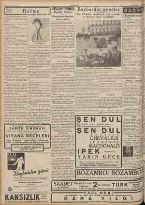  CUMHURİYET 26 tkinciteşrin 1935 KUçük hikâye Halime Buğday fiatleri Muntazaman düşmekte devam ediyor Bayburdlu gencler Dün