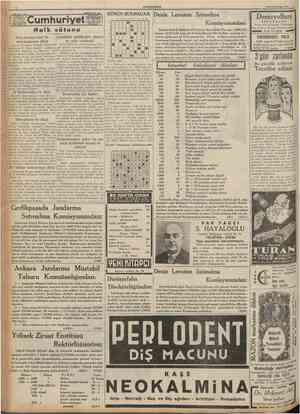  CUMHTJRtYET 2 Birincikâmın 1935 Cumhuriyet Halk sütunu Yeni paralara dair bir okuyucumuzun dileği Ankara Yenisehir Selânik