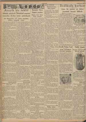  C^MHURÎYET 21 Birincikânun 1935 MUSlKt TENKtDLERt Konservatuarın ikinci konseri Dedikodu kurbanı Genc bir memur on dokuz...
