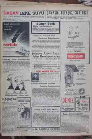   CUNMURİYET 3 Taincikâmım 1986 “HASANLEKE SUYU ÇAMAŞIR, BULAŞIK, GiLA TOZU Deri, yün, ipek ve her- türlü mensucat ile bötün