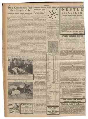  CUMHURİYET 7 Nisan 1936 Dün Karaköyde feci bir cinayet oldu Uzunköprülü Huseyin pehlivan metresini ağır surette yaraladı,...