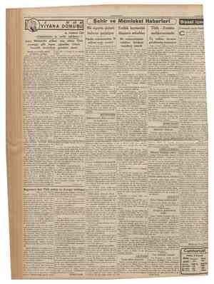  CUMHURÎYET 15 Nisan 1936 VIYANA DONUŞU M. TURHAN TAN ( Şehlr ve Memleket Haberleri ] Bir sigorta şirketi buhran geçiriyor...