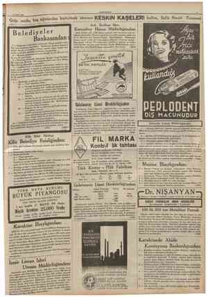  15 Nisan 1936 CÜMHURÎTET 11 Grip, nezle, baş ağrısmdan kurtulmak istersen KESKİN KAŞELERİ kullan, Salih Necati Eczanesi...