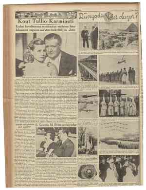  CUMHURİYET 23 Nisan 1936 Kont Tullio Karmineti Evden kovulmasına ve mirastan mahrum bırakılmasma rağmen san'atım terketmiyen