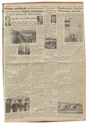  26 Nisan 1936 CUMHURİYET KOmşu yurdlarda Günün hâdiseleri Dahilî siyasette ahensizlik Örfî idare altı ay daha uzatıldı...