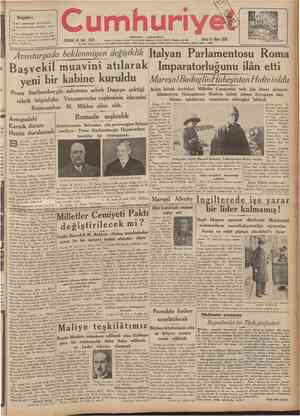 CUMHURİYET 15 Mavıs 1936 VIYANA OONUŞU Tarihî tefrika: 33 I II II II f Şehir ve Memleket Haberleri ] Siyasî icmal Denizbank