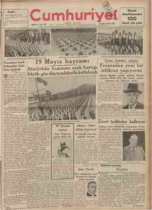  CUMHURİYET 20 Mayıs 1936 VİYANA OONUŞU Tarihî tefrika:38 M. TURHAN TAN f Şehir ve Memleket Haberleri ) 935 936 varidatı...