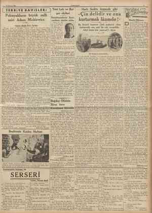  13 Haziran 1936 CUMHURtYET TERBİYE BAHİSLERİ Polonyalıların büyük millî sairi Adam Mickiewicz 1 Yeni Leh ve Buh gar elçileri