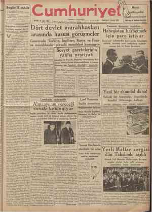  CUMHURÎYET 4 Temmuz 1936 VIYANA OONUŞU Tarihî tefrika: 82 M. TURHAN TAN / // / / İt ( Şehir ve Memleket Haberleri ] Siyasî