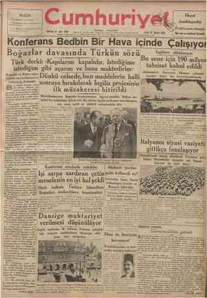  CUMHURİYET 10 Temmuz 1936 Şehlr ve Memleket Haberleri YIYANA OONUŞU Tarihî tefrika: 88 M. TURHAN TAN Habeşistandaki...