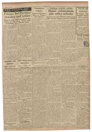 16 Temmuz 1936 SON TELEFON MABERLEB TCLCRAF vc TELSİZLE Fransız Sol Partileri yeniden and içtiler Miihim bir nutuk söyliyen