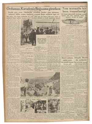  CÜHHUHÎYET 22 Temmuz 1938 Ordumuz, Karadeniz Boğazına girerken Tam manasile bir Evvelki gece yarısı, Üsküdardan vaourlarla