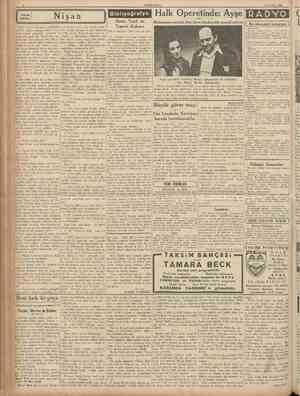  CUMHURfYET 25 Temmuz 1936 KUçUk Hikfiye N ışan Bibliyoğrafya Anne, Yurd ve Toprak Kokusu Halk Operetinde: Ayşe RADYO...