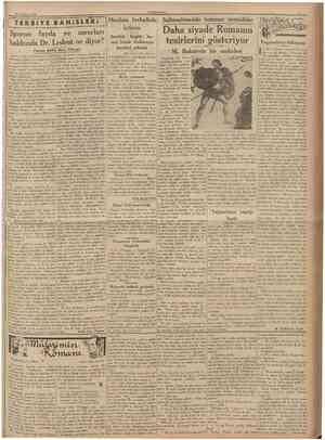  28 Temmuz 1936 CUMHTJRİYE'j TERBİYE BAHiSLERi Sporun fayda ve zararları hakkmda Dr. Ledent ne diyor? Yazan: Selim Sırrı...