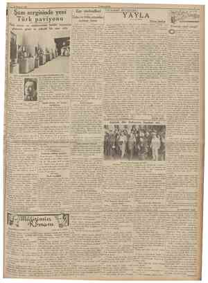  29 Temmuz 1936 CUMHURÎTET Şam sergisinde yeni Türk paviyonu Türk ziraat ve endüstrisinin hakikî kıymetini gösteren giizel ve