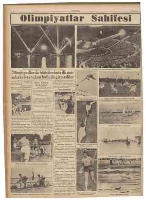  CUMHURİYET U Ağustos 1936 Deniz sporlarının yapıldığı Kielde muhteşem bir gece manzaran Olimpiyadda açık hava tiyatrosunda