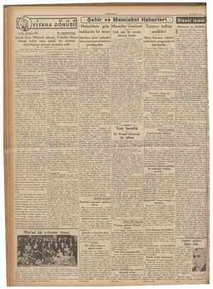  CUMHURÎYET 25 Ağustos 1936 VIYANA DONUŞU Tarih tetrika: 134 M. TURHANTAN / // // //l [ Şehir ve Memleket Haberlerij Cemiyetî