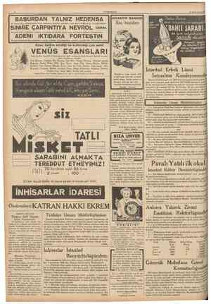  10 CÜMHURIYET 20 Birinciteşrin 1936 SİNİRE ÇARPINTIYA NEVROL ADEMi İKTİDARA FORTESTİN İle ameliyatsız kurtulursunuz, basur