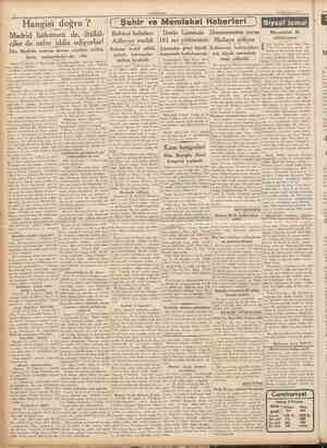  15 İkincitesrin 1936 CUMHURİYET 5ON TELKFON MABERLEB TELCRAr Hâdiseler arasında vcTELSiZLE Fransanın cevabı gazetesine...