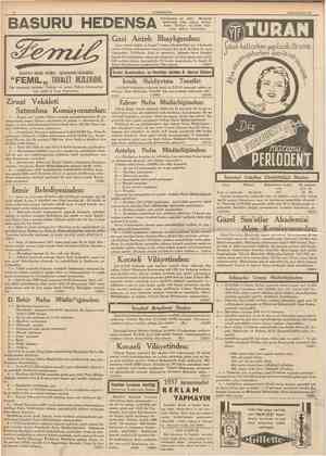  10 BASURU HEDENSA Gazi Anteb Bayanların candan askadaşı: Aybaşlarında kullandıkları CUMHURÎYET 1 Birincikânun 1936...