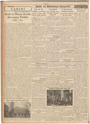  CUMHURİYET 8 îkincikânun 1937 Antakya TARIHI Yazan : Ahmed Faik Türkmen { Şehir ve Memleket Haberleri Satın alındıktan sonra