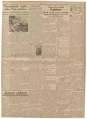  6 Şubat 1937 CUMHURÎYET Eserlerimiz Yunan gazeteleri tarafından büvük bir alâka ve takdirle karsılandı Atinada çıkan Proiya