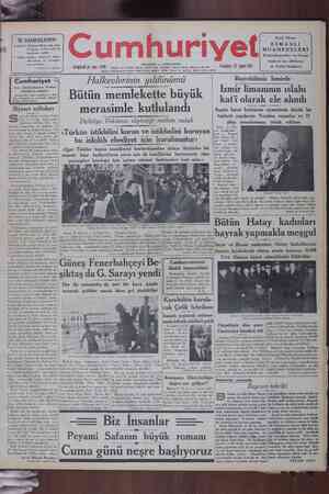  İÇ SAHİFELERDE 8 üncüde <Modern Türkiyenin sireie Lamdrada Türkiye İçin bir Konferans verild. Terbiye bahisleri: — Hitler...