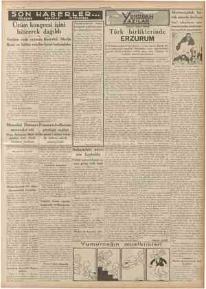  14 Mart 1937 CUMHURIYET SON TELEFON MAB TELCRAF ERLEP Duyuklerımızın uzum kongresi vesilesile çekilen telgraflara cevablan