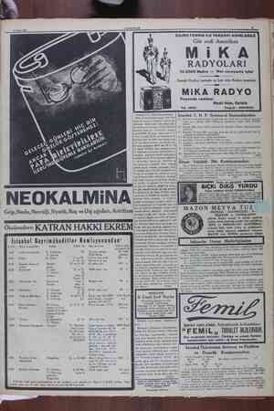   25 Mart 1007 NEOKALMINA VG’rip,Nezle, Nevralji, Siyatik, Baş ve Diş ağrıları, Artritizm CEREREEEEEEZ LT Z AM Öksürenlere: