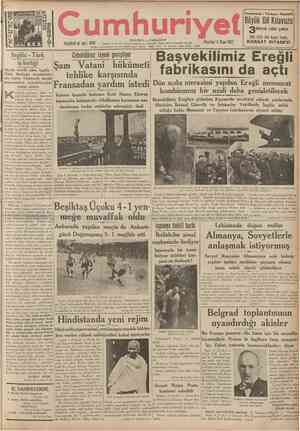  CUMHURİYET 5 Nisan 1937 Şehir ve Memleket Haberleri Tarihi tefrika : 79 Yazan : M. Turhan Tan (Tercüme ve iktibas edilemez)