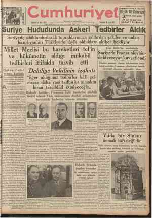  CUMHURİYET 8 Nisan 1937 ( Şehir ve Memleket Haberleri ) Siyasî icmal Tarihî tefrika : 82 Yazan : M. Turhan Tan (Tercüme ve