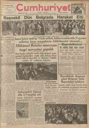  CUMHURİYET II Nisan 1937 [ Şehir ve Memleket Haberleri ) Siyasî icmal ngiltere ile ttalya arasında Akdenîz» de aktedilen...
