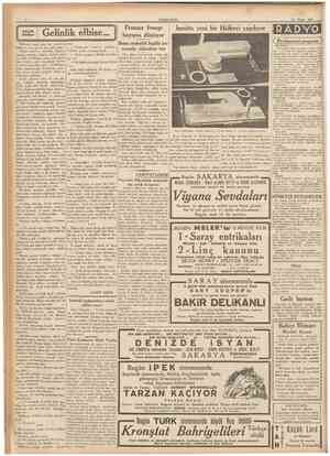  CUMHURİYET 25 Nisan 1937 KUçük hikfiye Gelinlik elbise attı: Sorma anne başımıza gelenleri.. Azkaldı, polise yakalamyorduk...