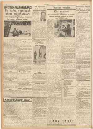  COmUEİYET 29 Nisan 1937 Türk ressamları Bu hafta yapılacak güreş müsabakaları Tertib ettiğimiz büyük güreş turnuvası bu pazar
